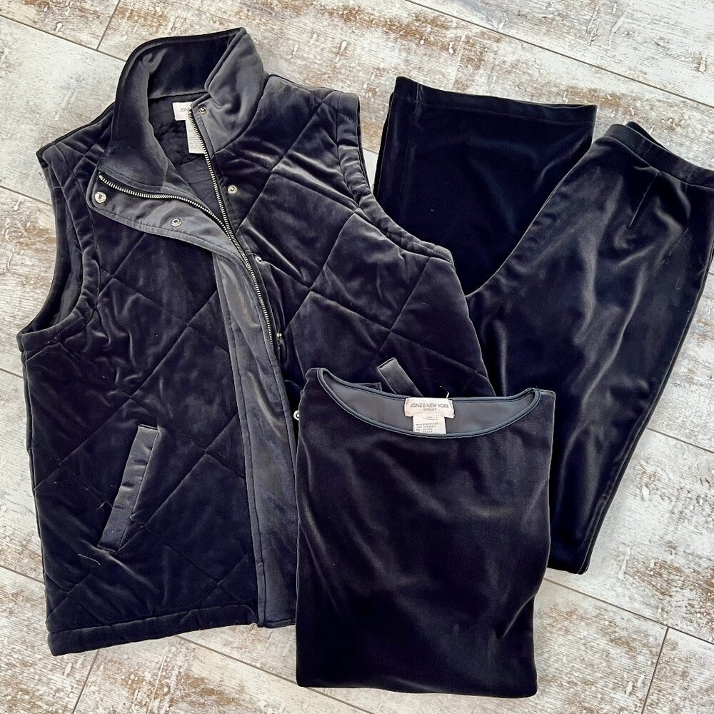 FIRM PRICE!  3-Piece Set: Jones NY Sport Pants, Top and Quilted Vest